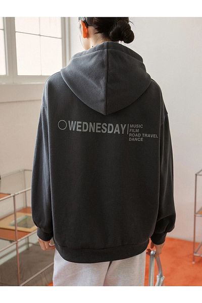 CLAYES Women's Smoked Wednesday Oversize Hooded Sweatshirt