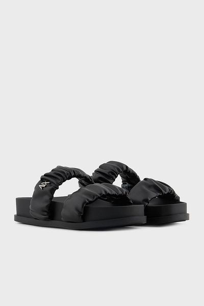 Armani Exchange شبشب مفصل بشعار مزدوج النطاق برباط XDP062 XV926 00002