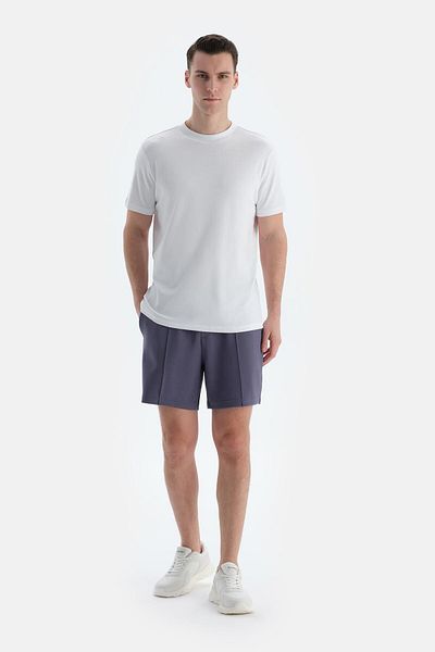 Dagi Indigo Ribbed Detailed Pocket and Corded Shorts