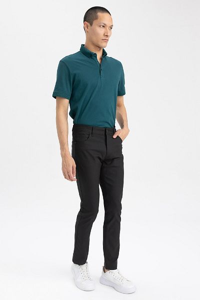 DeFacto Slim Fit Slim Fit Short Sleeve Basic Plain Polo T-Shirt T5259Az23Sp