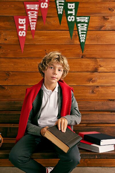 DeFacto Σχολικό μπλουζάκι πόλο λευκό πικέ για αγόρι K1689a623sm