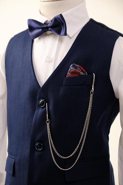 Doctor junior Erkek Çocuk Slim Fit Takım Elbise Yelekli 2'li Takım / Gömleksiz_mnvs8014