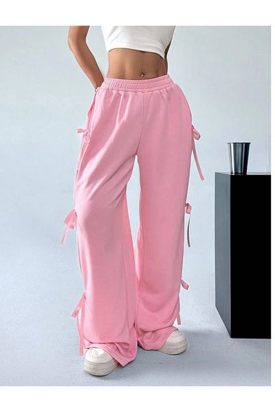 DEEFWEAR Y2k Κορδέλα Λεπτομέρεια Πλεκτό Παντελόνι Φούτερ