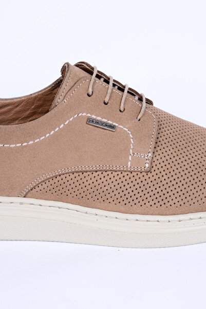 Pierre Cardin 6719 Nubuck με μοτίβο μπροστινής άνετη σόλα με κορδόνια μπεζ casual ανδρικά παπούτσια