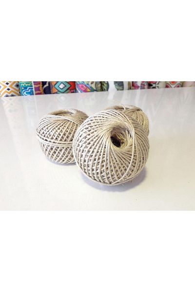 OZN AKSESUAR Jute Rope Straw Rope Whip Flour Rope 2 Pieces Cream Color