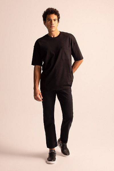 DeFacto Crew Neck Oversize T-Shirt - 100% Cotton, Short Sleeve, Heavy Fabric T3661Az23Sp