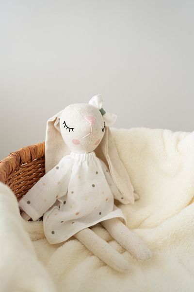 TBA COLLECTION Girl Rabbit Sleeping Companion - Green Dots