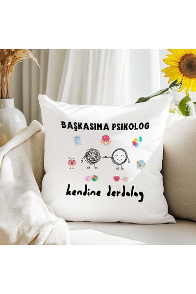 qoeuyl boutique Psychologist to Someone Else Derdelog Printed Funny Gift Fiber Satin Decorative Pillow