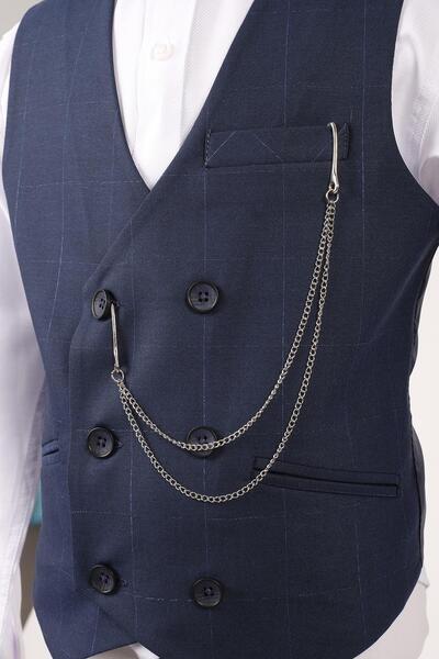 Doctor junior Erkek Çocuk Kareli Takım Elbise