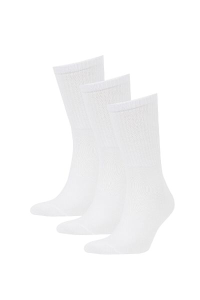 DeFacto Bequeme elastische 3-teilige lange Baumwollsocken für Herren Z0806azns