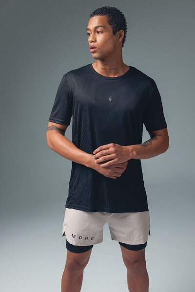 DeFacto Fit Slim Fit Dar Kesim Bisiklet Yaka Baskılı Sporcu Kısa Kollu Tişört X6142az23sp