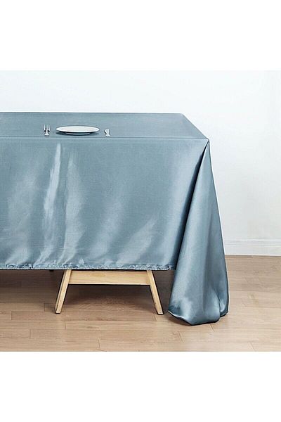 Kotonia Home Tablecloth - 180x300 Cm, Damask Satin Delux, 100% Cotton, Silver Grey