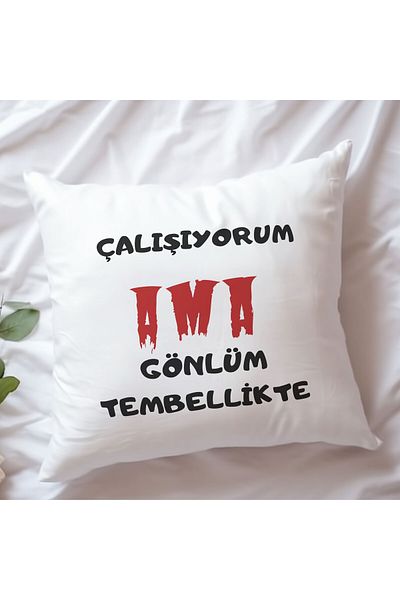 qoeuyl boutique I'M Working but My Heart Is in Sloth Printed Funny Gift Fiber Satin Decorative Pillow