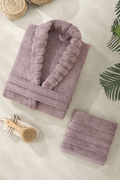 Casnack طقم مناشف رأس وروب حمام مكون من قطعتين من دورا