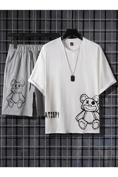 VBSVİBES Σετ μπλουζάκι σε γκρι εμπριμέ Bear