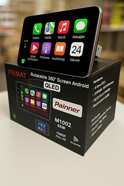 Painner P1002 10.1inç Android 15 Tek Din Carplay 2gb Ram 32gb Hafıza 360 Derece Ekran Multimedya Teyp