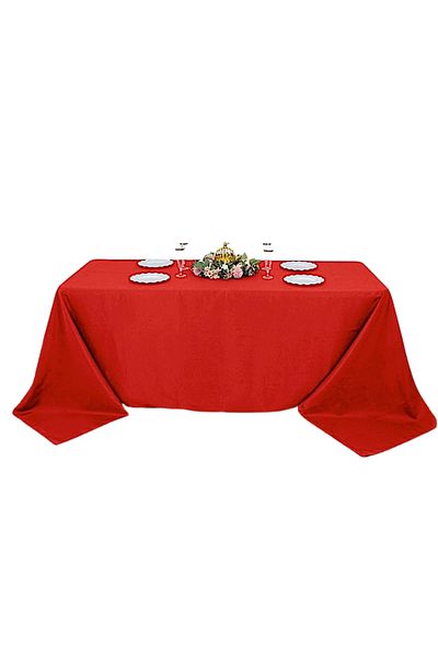 Kotonia Home Tablecloth - 150x240 Cm, Damask Satin Delux, 100% Cotton, Red