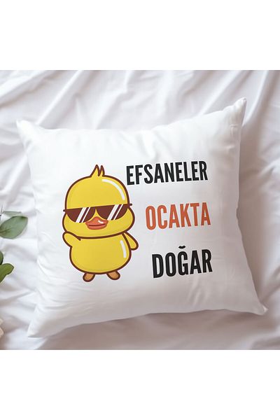 qoeuyl boutique Legends Are Born in the Hearth Printed Birthday Gift Fiber Satin Decorative Pillow