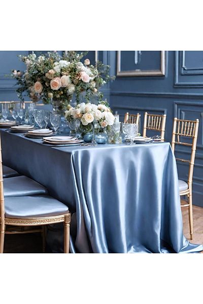 Kotonia Home Tablecloth - 180x300 Cm, Damask Satin Delux, 100% Cotton, Silver Grey