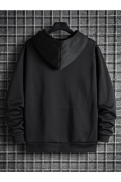 DUBU BUTİK Los Angeles Sweatshirt - Black Printed Oversize Hoodie