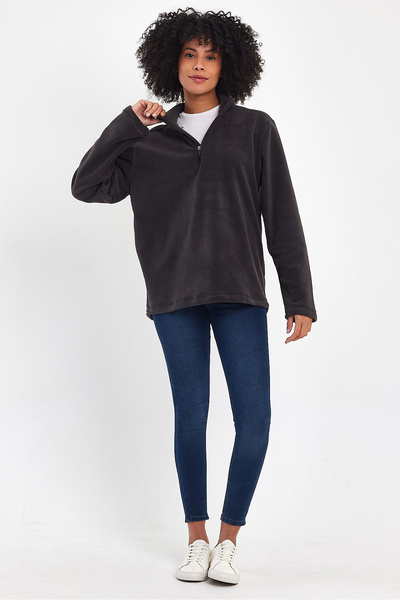 Superlife Women's Comfortable Fit Softech Fleece Half Zip Sweatshirt Spr24Pwk20