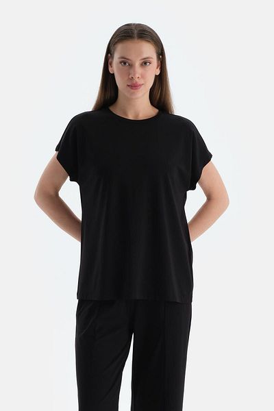 Dagi Tricou negru cu mânecă scurtă cu decolteu