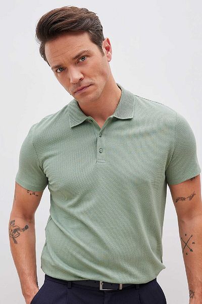 DeFacto Slim Fit Slim Fit Short Sleeve Cotton Basic Plain Polo T-Shirt M6609Az23Sp