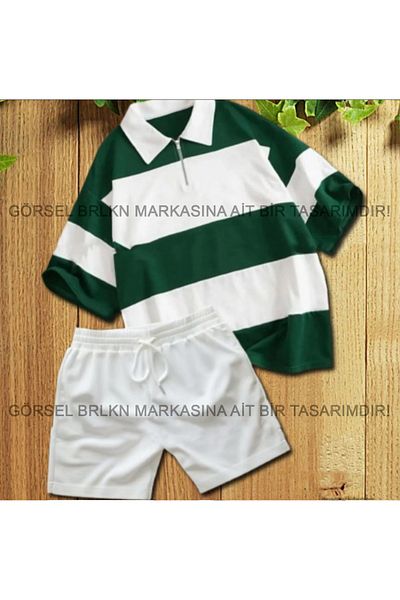 BRLKN Unisex Summer Polo Neck T-Shirt - Shorts Set