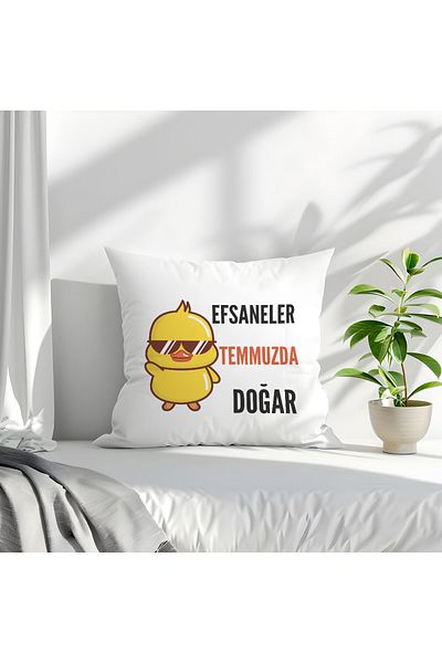 qoeuyl boutique Legends Are Born in July Printed Birthday Gift Fiber Satin Decorative Pillow