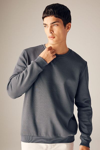 DeFacto Φούτερ με κανονική εφαρμογή Crew Neck Thick Basic Απλό T3777az23au