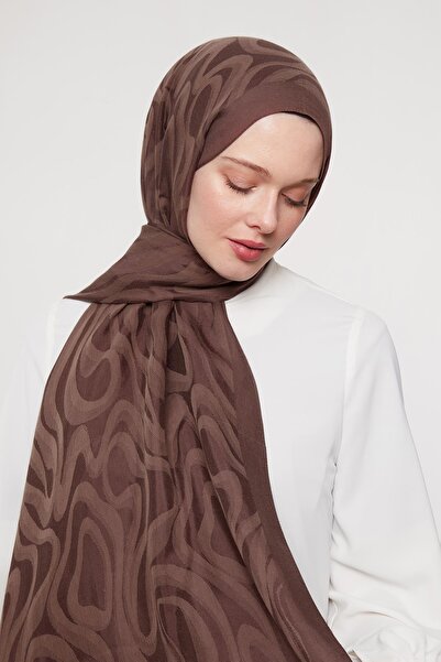 Levidor Καφέ αφηρημένο σχέδιο Grazia Shawl