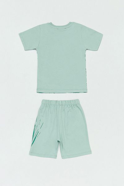 Fulla Moda Dinosaur Embossed Printed 2-Piece Boy's Shorts Suit
