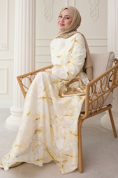 InStyle Φόρεμα σιφόν με λεπτομέρεια στη μέση με λεπτομέρεια λαδιού
