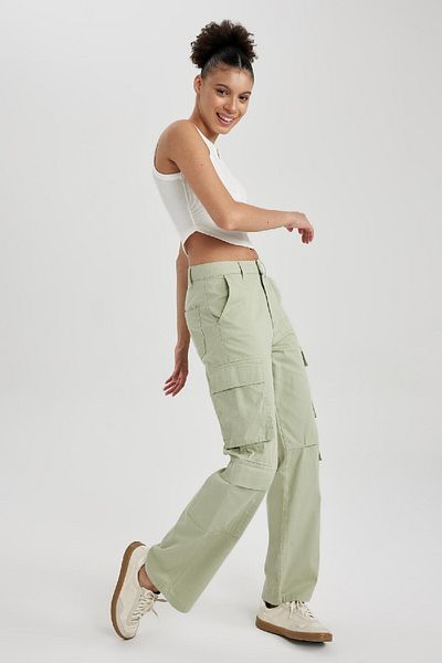 DeFacto Cool Straight Fit Cargo Kalhoty – Gabardine 100% Bavlna A6265Ax23Sm