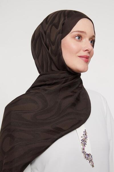 Levidor Bitter Brown Abstract Pattern Grazia Shawl