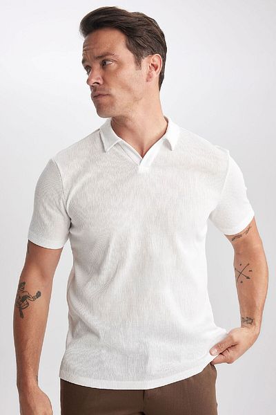 DeFacto Slim Fit Slim Fit κοντομάνικο μπλουζάκι πόλο W9274az23sp