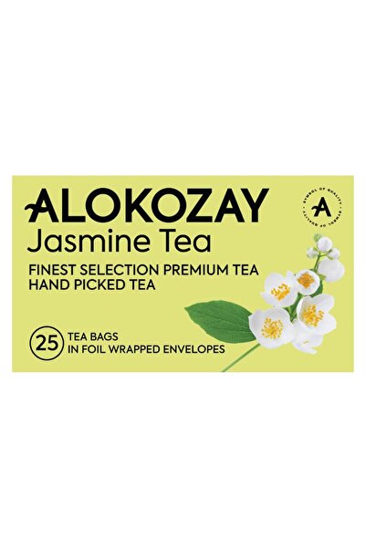 Alokozay شاي الياسمين الأخضر - 25 كيس شاي في مظاريف مغلفة بورق القصدير