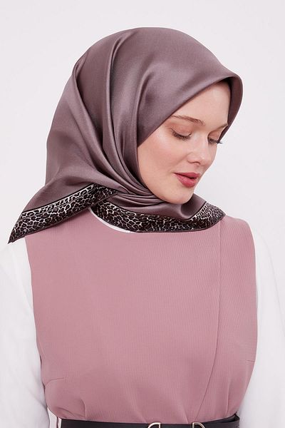 Levidor Μεταξωτό μαντίλι με μοτίβο Dusty Rose Leopard