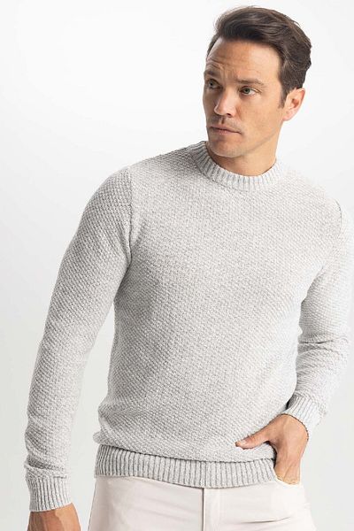 DeFacto Standard Fit Regular Cut Crew Neck Textured Knitwear Sweater A5183Ax23Wn