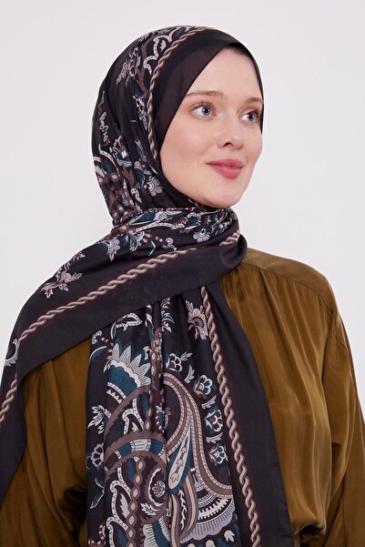 Levidor Siyah-Kahve Sarmal Etnik Sport Şal