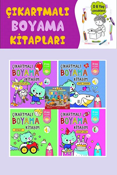 0-6 Yaş Yayınları My Coloring Book Set with Stickers for Ages 2 and up (4 Books)