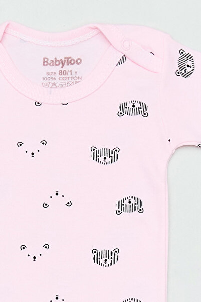 Fulla Moda Ayıcık Baskılı Unisex Çocuk Zıbın