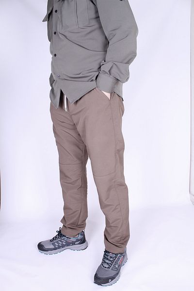 Nikbin Jogger Παντελόνι Lycra Comfortable Fit Corduroy E-elastic Waist - καφέ