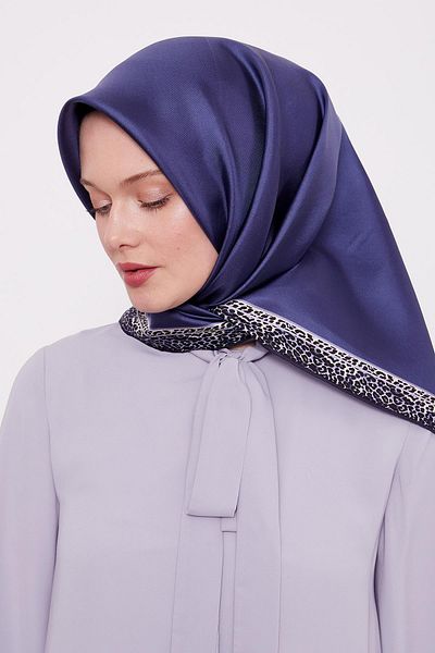 Levidor Μεταξωτό μαντήλι Indigo Leopard Pattern Twill
