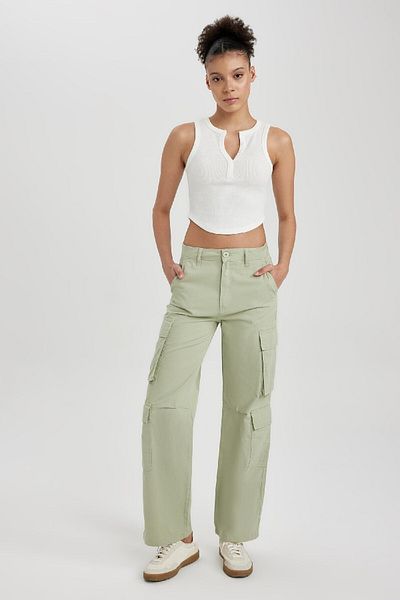 DeFacto Cool Straight Fit Cargo Kalhoty – Gabardine 100% Bavlna A6265Ax23Sm