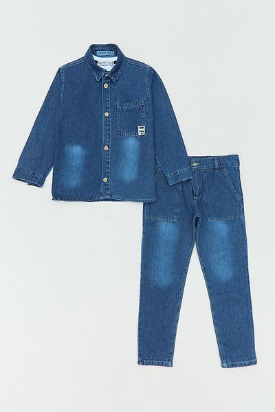 Fulla Moda 100% Cotton Text Printed 3 Piece Boy's Suit
