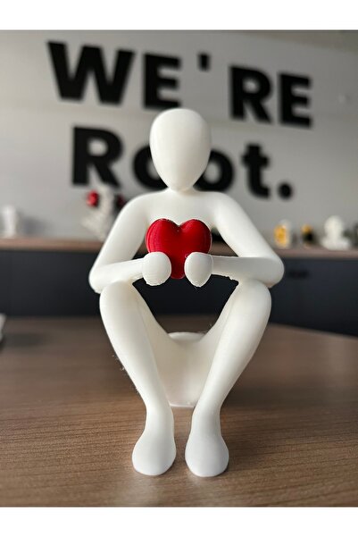 Root Made Kalp Tutan Heykel Biblo İskandinav Tarzı Düşünen, Meditasyon Yapan ...