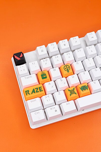 Makerpax Valorant Raze Keycaps, Q-e-x-c Mekanik Klavye Tuşu