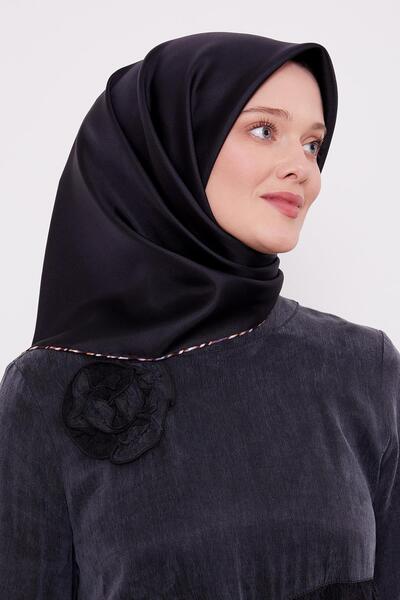 Levidor Μαύρο μεταξωτό μαντήλι Twill