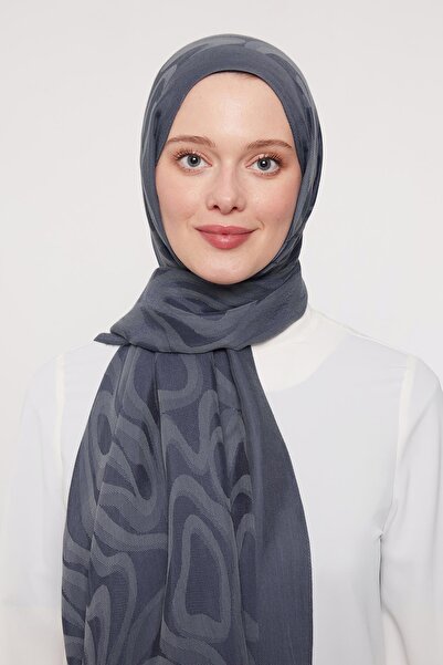 Levidor شال غرازيا بنمط تجريدي باللون الأزرق الداكن